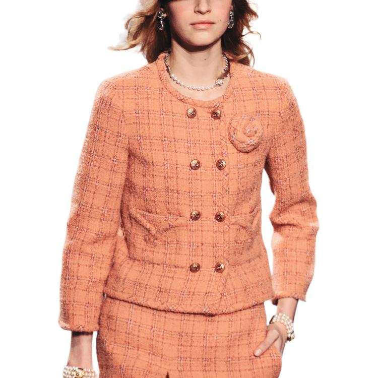 CHANEL Double-Breasted Casual Jacket Orange Unisex P77694-V69441-NY809 圖 2