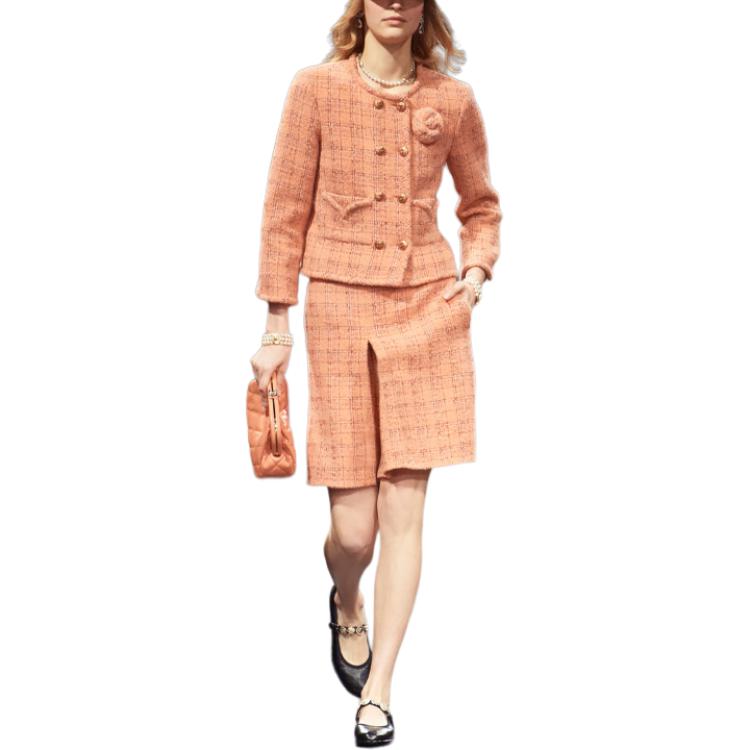 CHANEL Double-Breasted Casual Jacket Orange Unisex P77694-V69441-NY809 圖 3