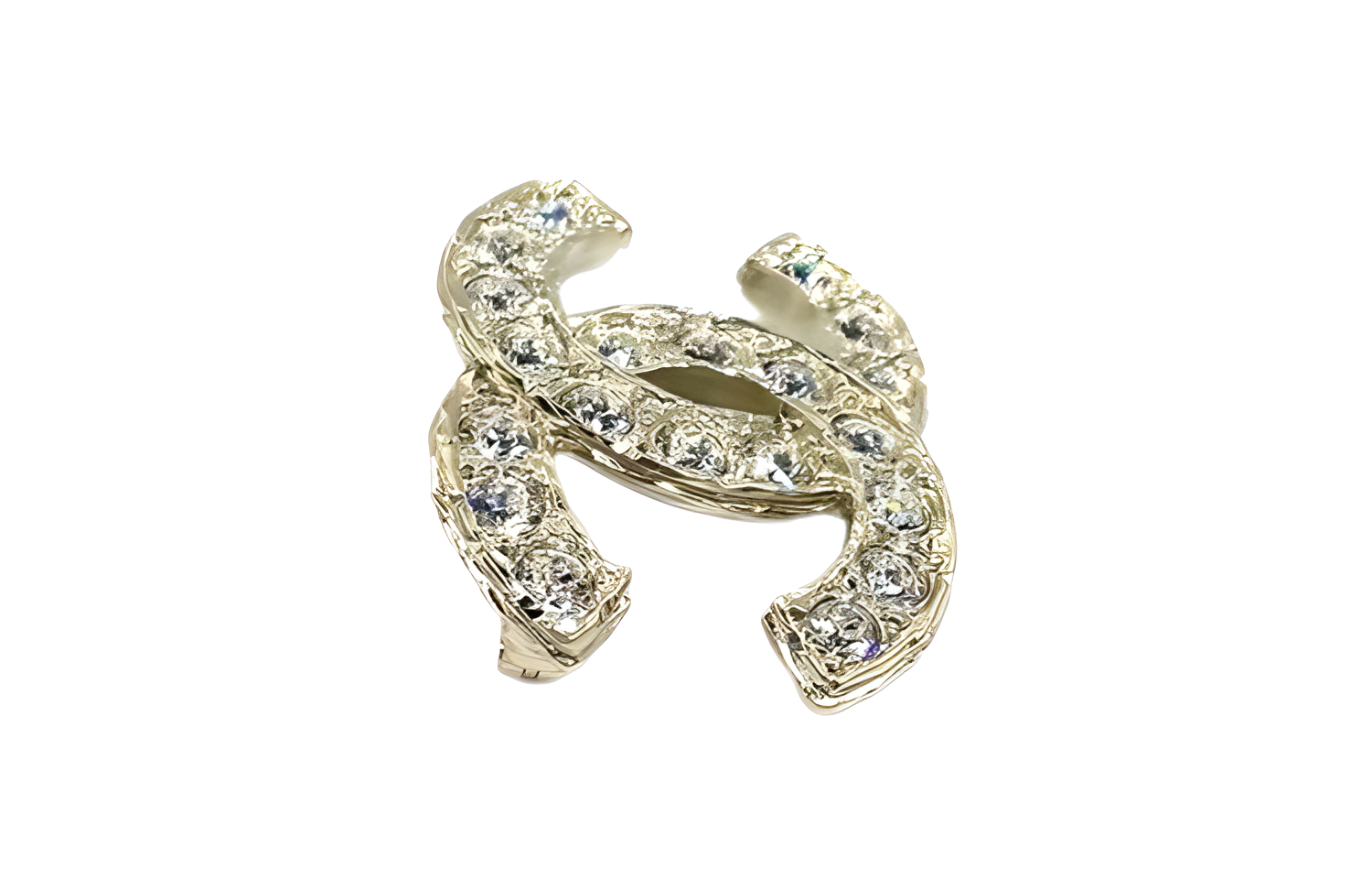 CHANEL Double C Gold Brooch Unisex Couple Design Accessory Elegant Style AB6507B06082ND083