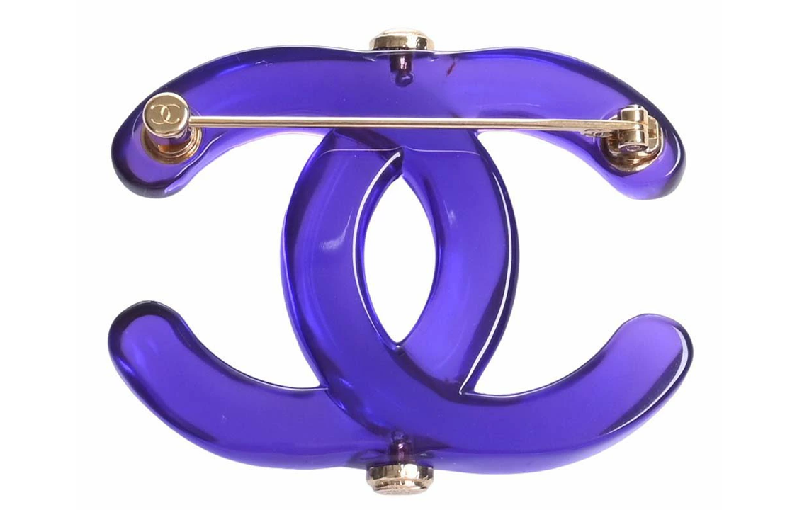 CHANEL Double C Logo Acrylic Brooch Purple Unisex Couple Edition. AB9033B08626NJ191 圖 3