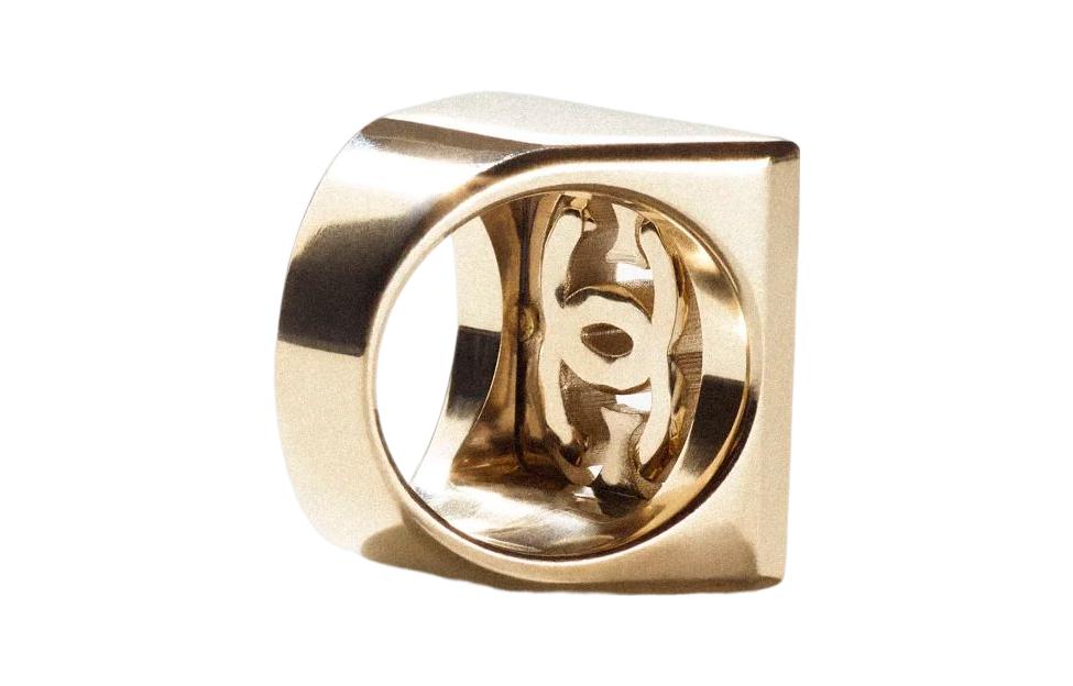 CHANEL Double C Logo Metal Ring Unisex Couple Design. AB8444 B07718 NG997 圖 3