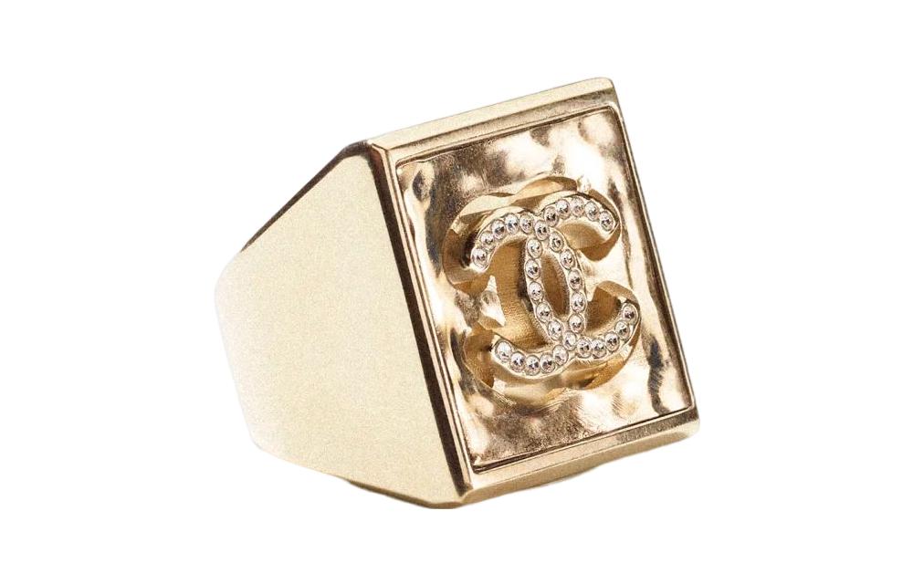 CHANEL Double C Logo Metal Ring Unisex Couple Design. AB8444 B07718 NG997 圖 4