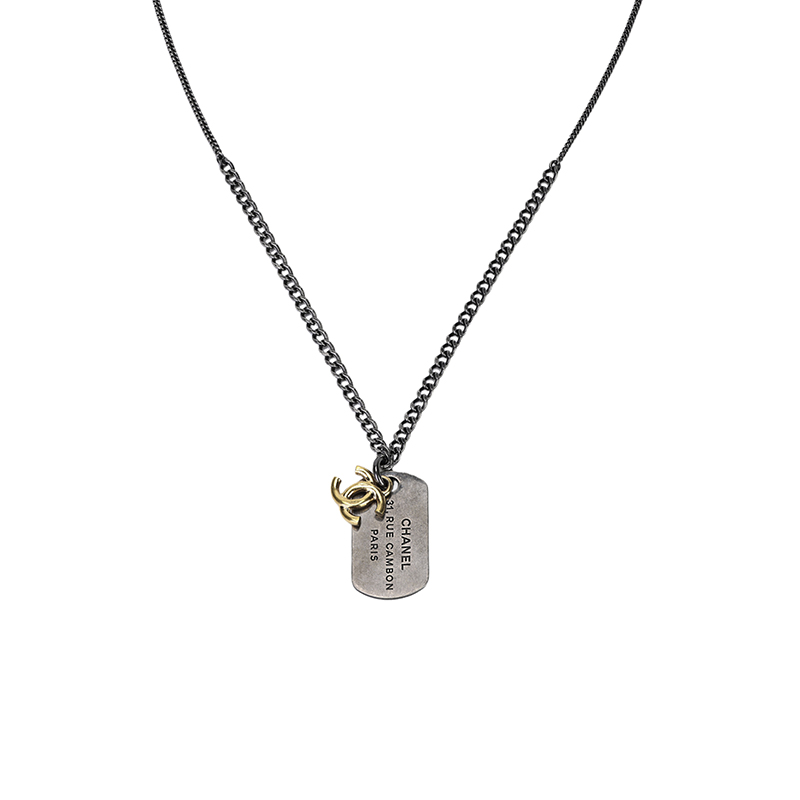 CHANEL Double C Logo Metallic Necklace Unisex. AB5940-B05073-NB448