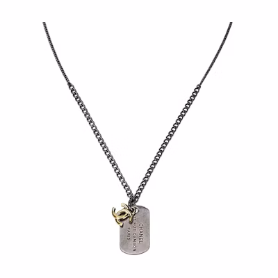 CHANEL Double C Logo Metallic Necklace Unisex. AB5940-B05073-NB448