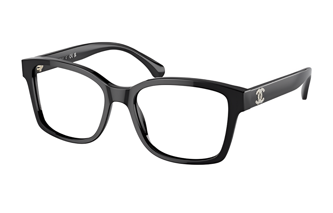 CHANEL Double C Logo Square Optical Glasses Black Unisex Fashion Style CH3451BA-C622 圖 2