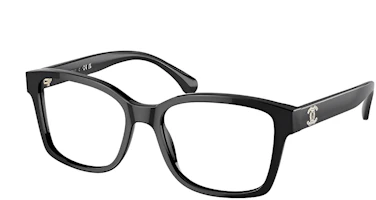 Order CHANEL Double C Logo Square Optical Glasses Black Unisex Fashion Style CH3451BA-C622