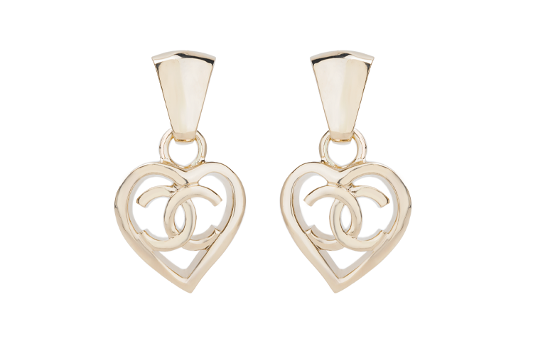 CHANEL Double C Metal Earrings Gold AB7895-B07713-NG966