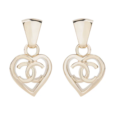 CHANEL Double C Metal Earrings Gold AB7895-B07713-NG966