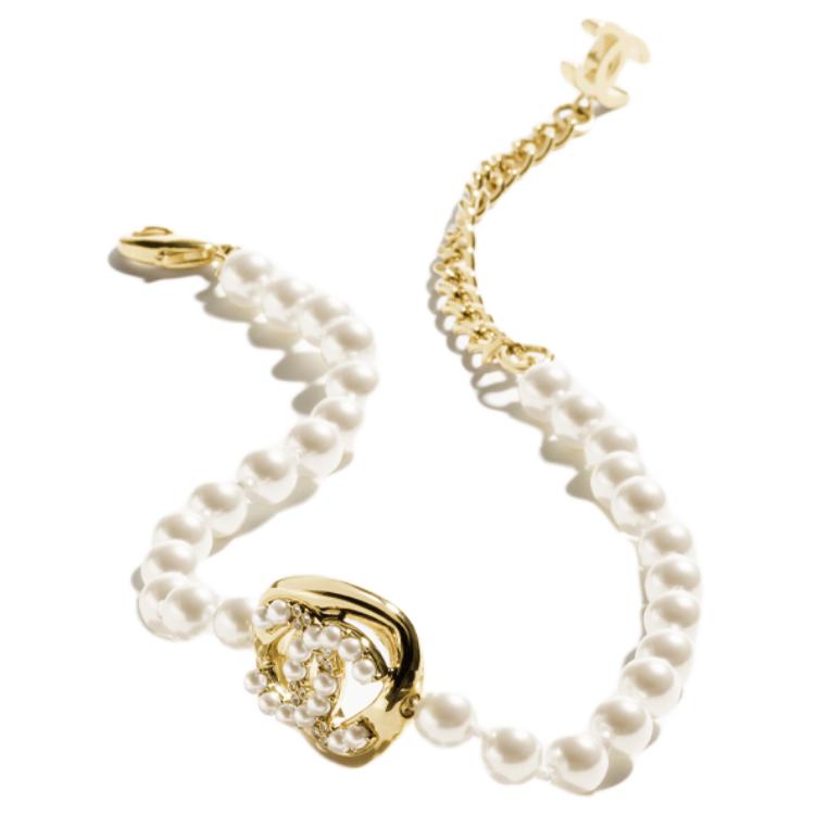 Chanel Double C Necklace with Crystals, Pearls & Metallic Details - Unisex White ABD727-B17215-NZ743 圖 3