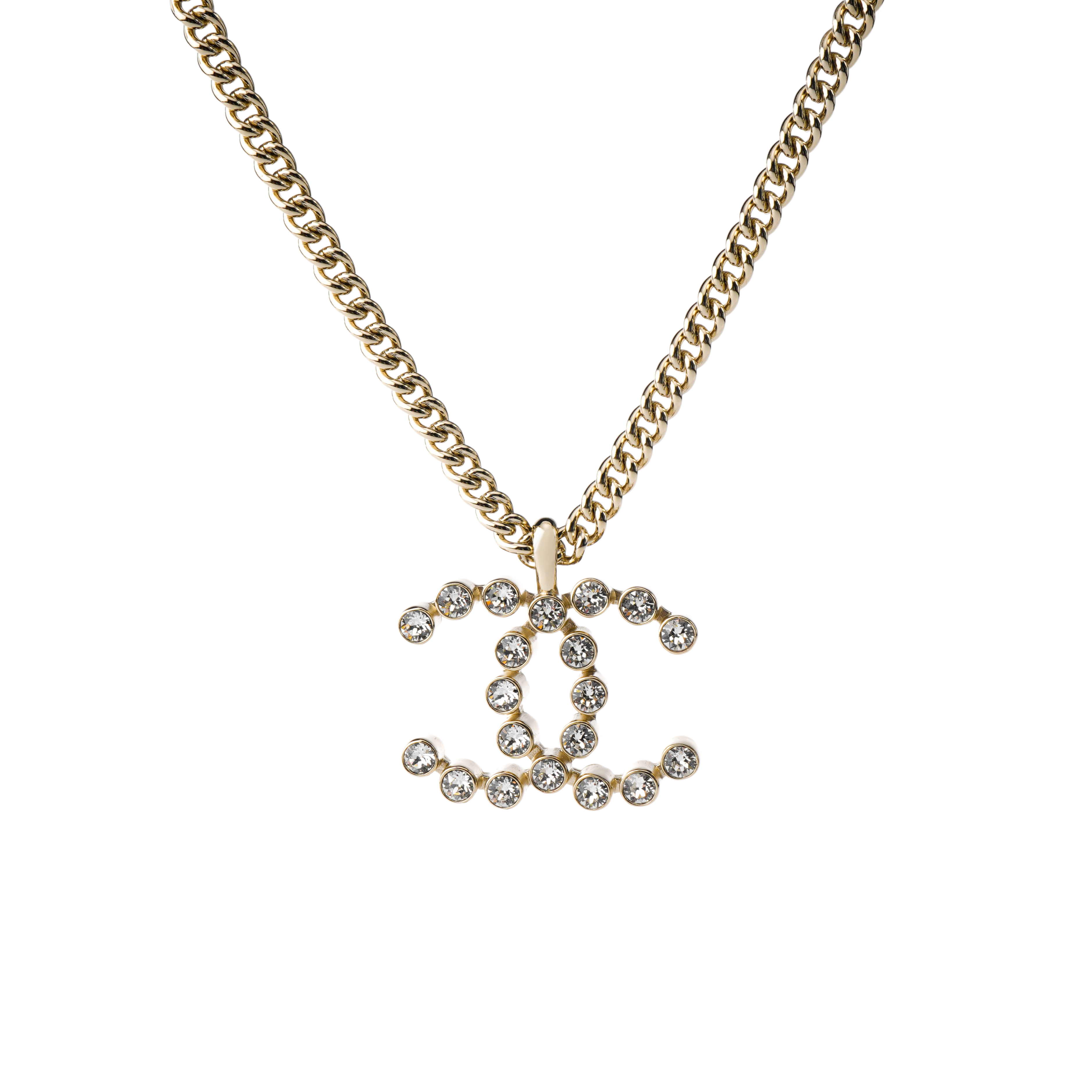 CHANEL Double C Pendant Necklace Unisex Couple Style - Gold Metal Design. ABA439B10548NN157 圖 3