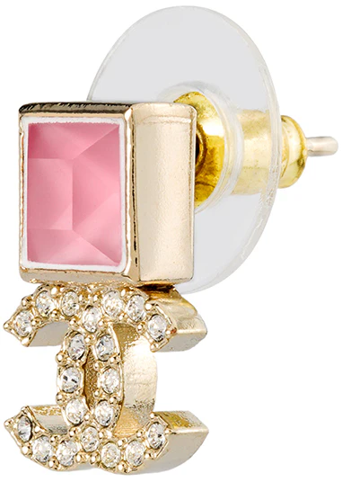 chanel-double-c-pink-square-rhinestone-earrings-ab-7233-b06963-nf-845