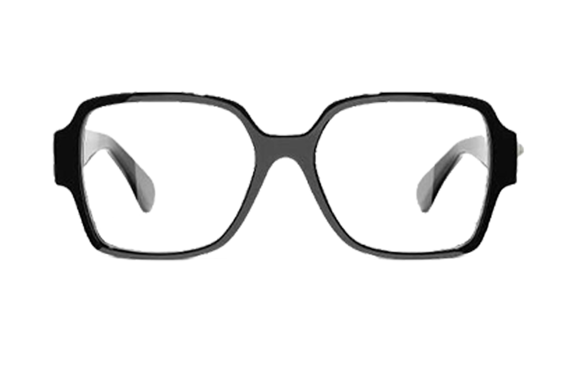 Lookbook CHANEL 雙C方框光學眼鏡 黑色 男女通用 時尚鏡框 CH3438-C622