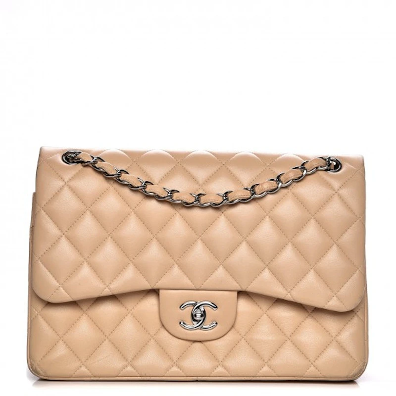 chanel-double-flap-diamond-quilted-jumbo-beige