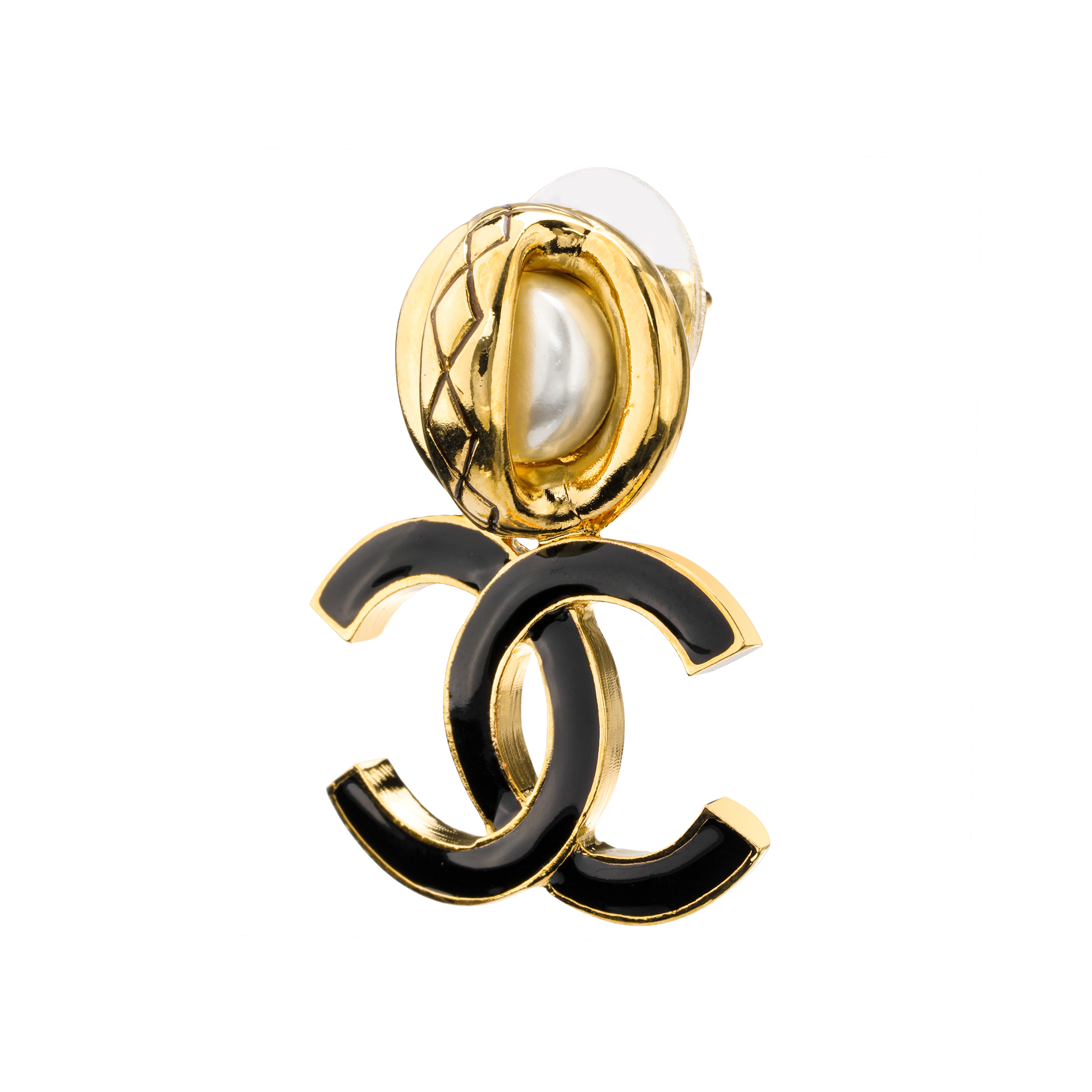 CHANEL Earrings Black/Gold. AB8369-B08186-NI521