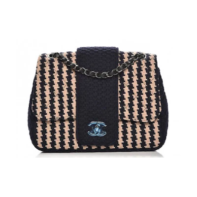 Chanel Elementary Chic Flap Small Dark Blue/Beige