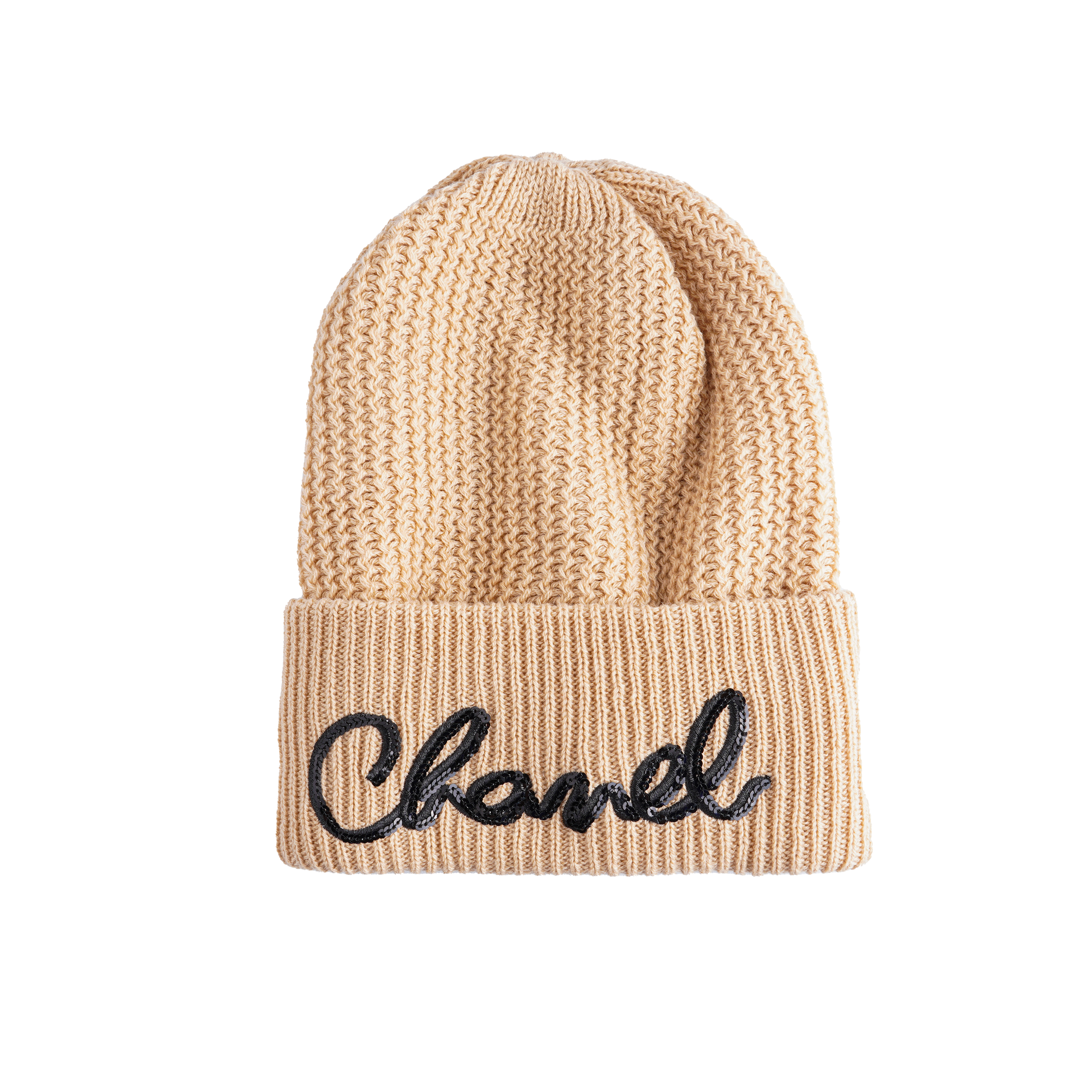 CHANEL Embroidered Yellow Cashmere Knitted Fashion Beanie Unisex AA8313B08454NI837