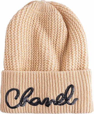 CHANEL Embroidered Yellow Cashmere Knitted Fashion Beanie Unisex AA8313B08454NI837 Order CHANEL Embroidered Yellow Cashmere Knitted Fashion Beanie Unisex AA8313B08454NI837