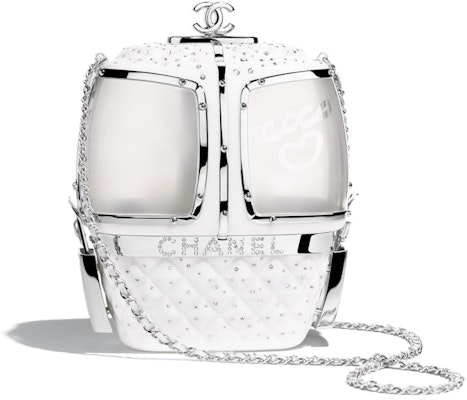 Chanel Evening Bag Silver-tone White Buy Chanel Evening Bag Silver-tone White