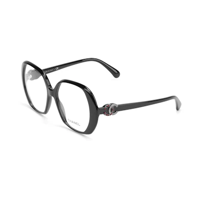 CHANEL Eye Logo Round Frame Glasses Acetate Optical Unisex Couple Style. CH3418QBC501