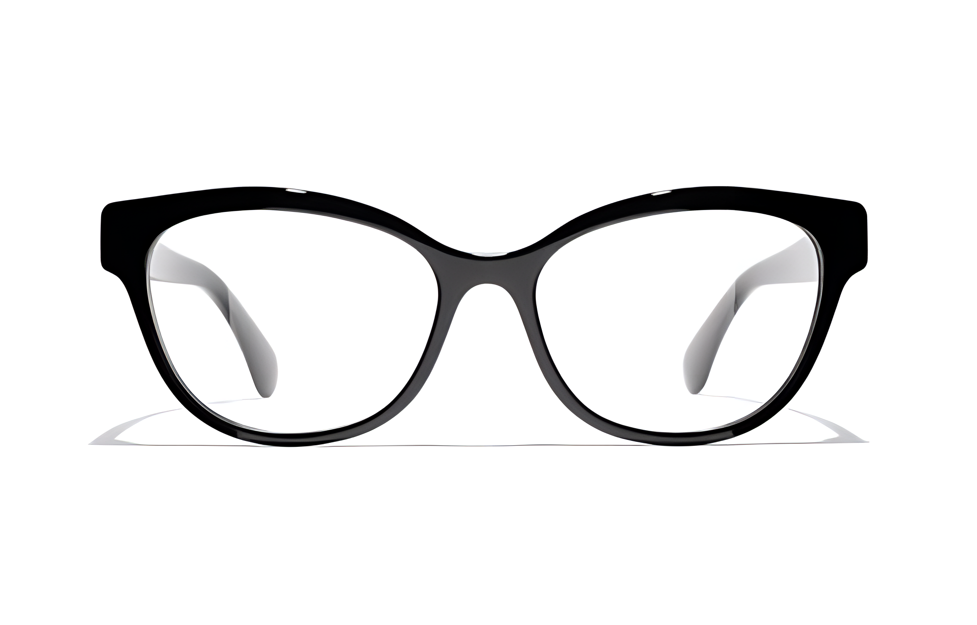 CHANEL Eyewear Cat Eye Optical Frame Black Unisex Silver Logo Asian Fit CH3440HA-C622