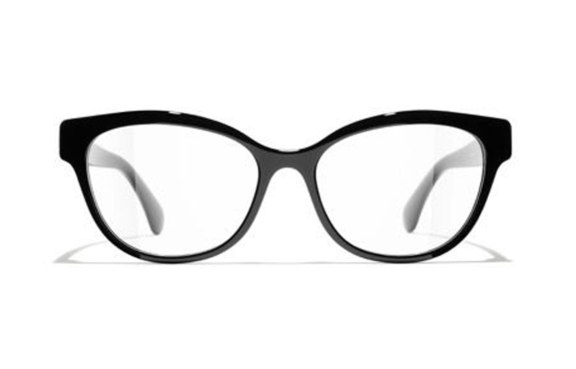 CHANEL Eyewear Cat Eye Optical Frame Black Unisex Silver Logo Asian Fit CH3440HA-C622 圖 2