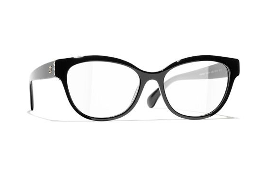 CHANEL Eyewear Cat Eye Optical Frame Black Unisex Silver Logo Asian Fit CH3440HA-C622 圖 3