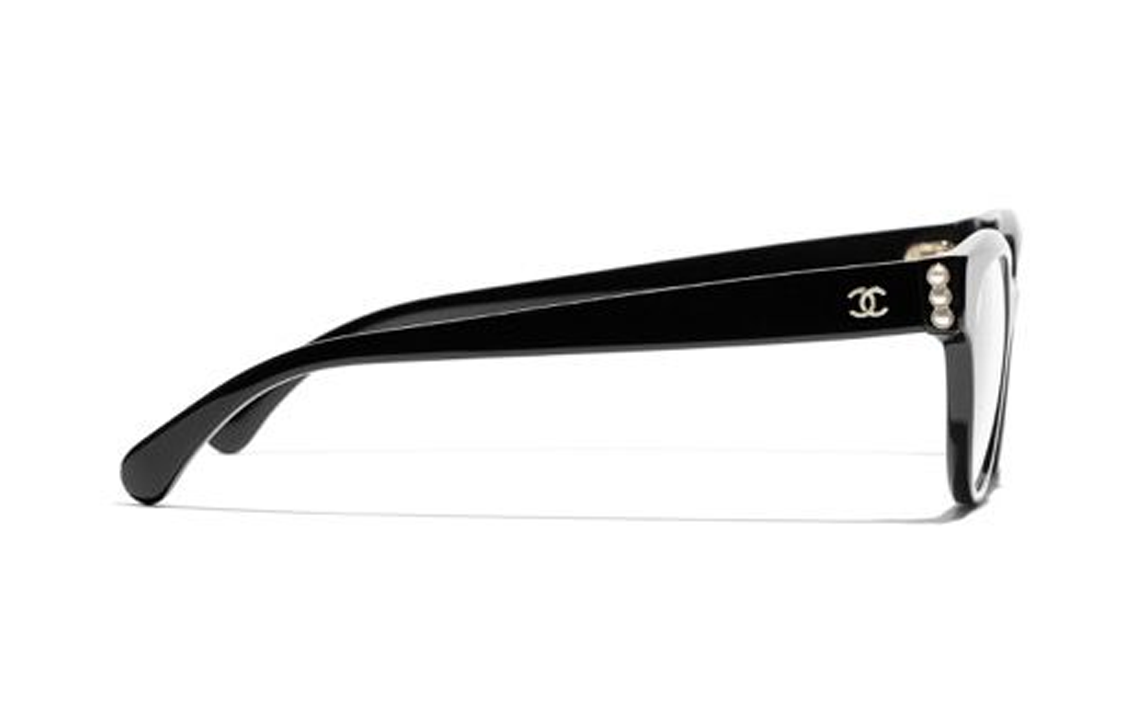 CHANEL Eyewear Cat Eye Optical Frame Black Unisex Silver Logo Asian Fit CH3440HA-C622 圖 4