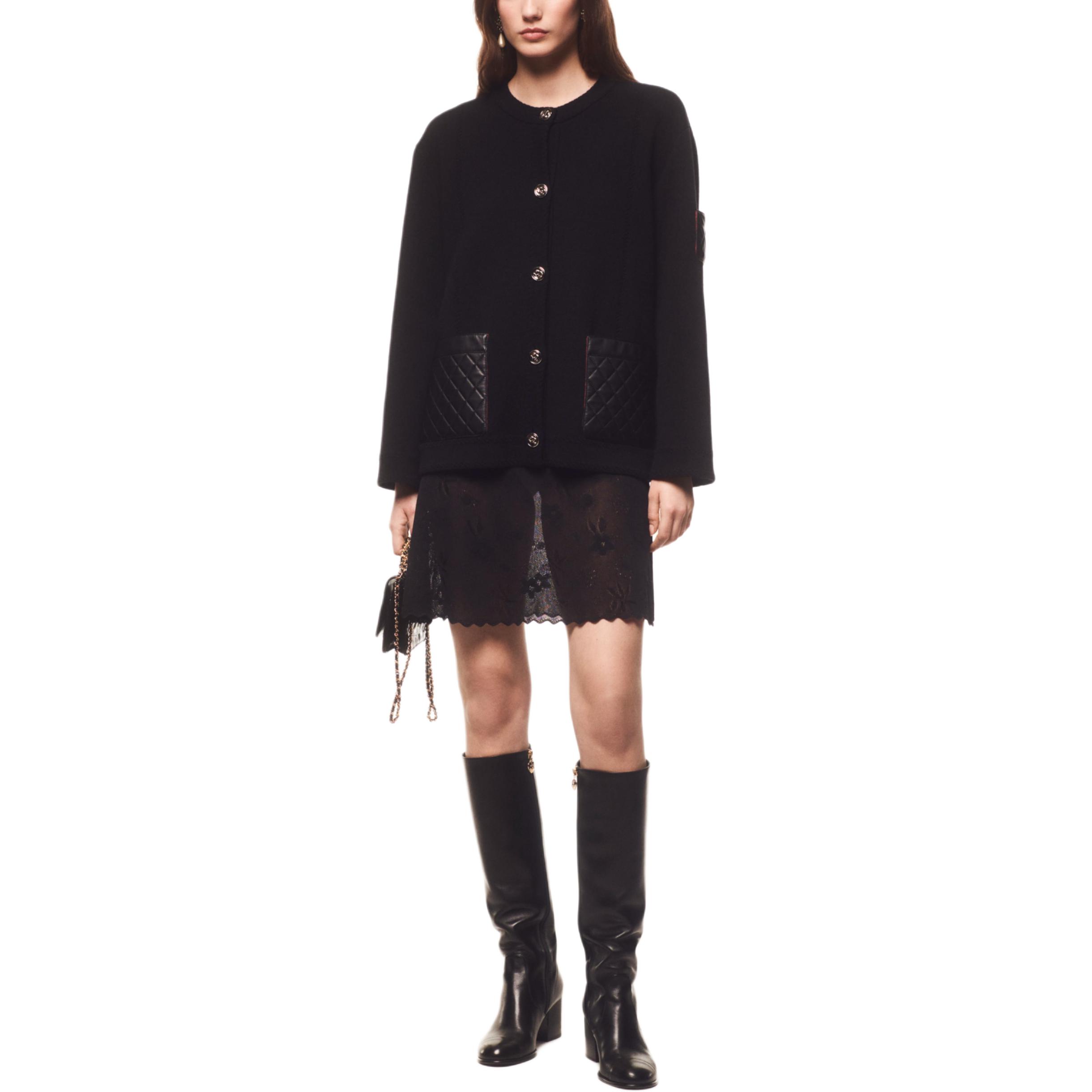 CHANEL Fall Winter 2024  Black Leather Single-Breasted Jacket P77874-K11239-94305 圖 3