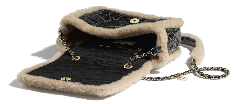 Chanel Flap Bag Shearling CC Black/Beige 圖 3