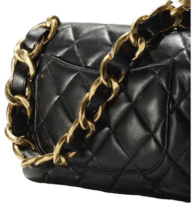 香奈兒 22S 小羊皮黑色大號翻蓋包帶粗鏈條肩帶 Order 香奈兒 22S 小羊皮黑色大號翻蓋包帶粗鏈條肩帶