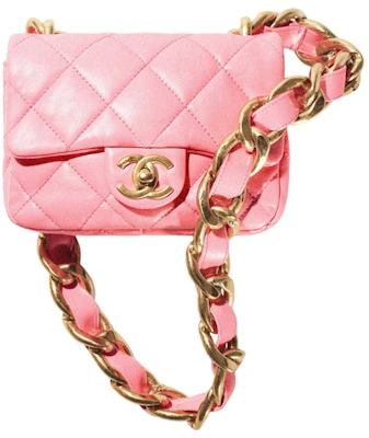Tas Chanel Flap Rantai Tebal Mini 22S Lambskin Coral Merah Muda Buy Tas Chanel Flap Rantai Tebal Mini 22S Lambskin Coral Merah Muda