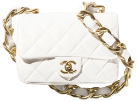 Chanel Flap Bag with Chunky Chain Strap Small 22S Lambskin White Chanel Flap Bag with Chunky Chain Strap Small 22S Lambskin White