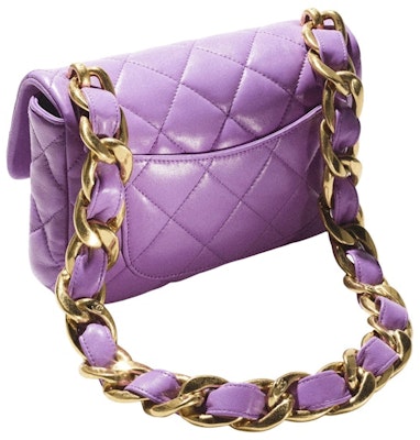 Chanel Flap Bag with Chunky Chain Strap Small 22S Lambskin Purple Order Chanel Flap Bag with Chunky Chain Strap Small 22S Lambskin Purple