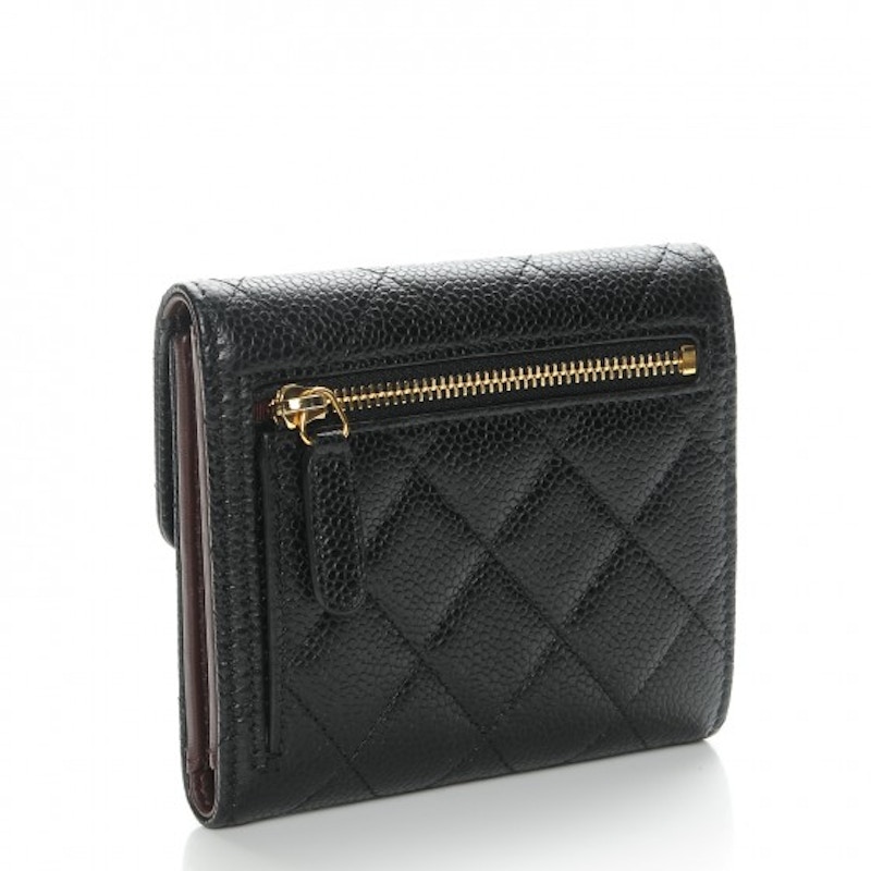 Order 香奈儿经典小羊皮小钱夹黑色金扣款