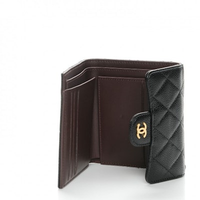 Chanel Flap Compact Wallet Quilted Caviar Gold-tone Black Lookbook Chanel Flap Compact Wallet Quilted Caviar Gold-tone Black