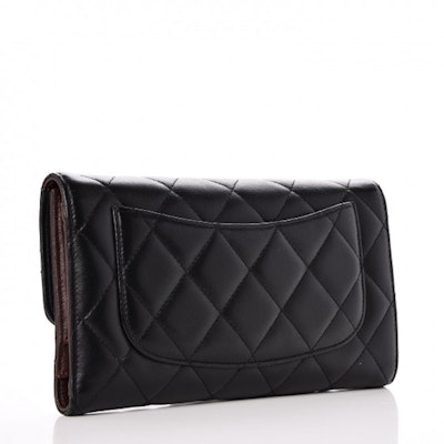 Chanel Flap Wallet Quilted Diamond Large Black Order Chanel Flap Wallet Quilted Diamond Large Black