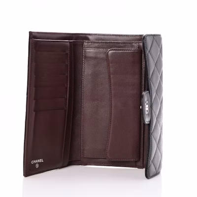 Chanel Flap Wallet Quilted Diamond Large Black Lookbook Chanel Flap Wallet Quilted Diamond Large Black