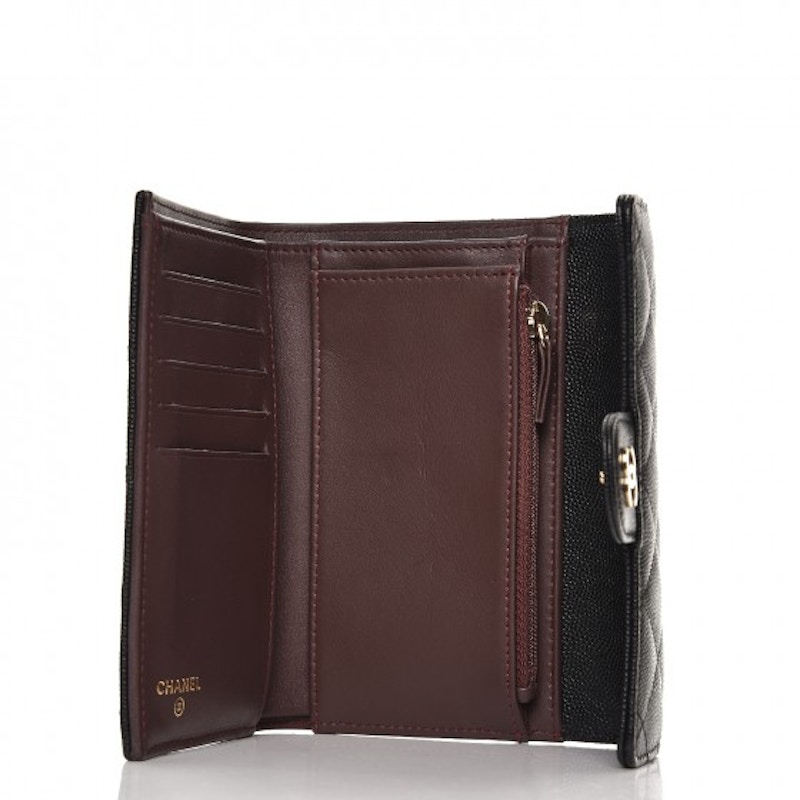 Chanel Flap Wallet Quilted Diamond Small Caviar Black 圖 3