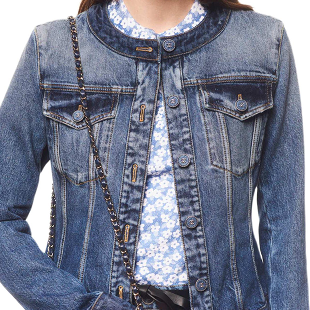 Sizing CHANEL FW24 水洗牛仔藍色襯衫式外套 P78108-V70196-NZU91
