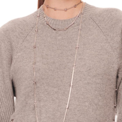 CHANEL FW24 Fall Winter Logo Knit Pullover Crewneck Long Sleeve Sweater Khaki P77871-K11243-NZM25 Purchase CHANEL FW24 Fall Winter Logo Knit Pullover Crewneck Long Sleeve Sweater Khaki P77871-K11243-NZM25