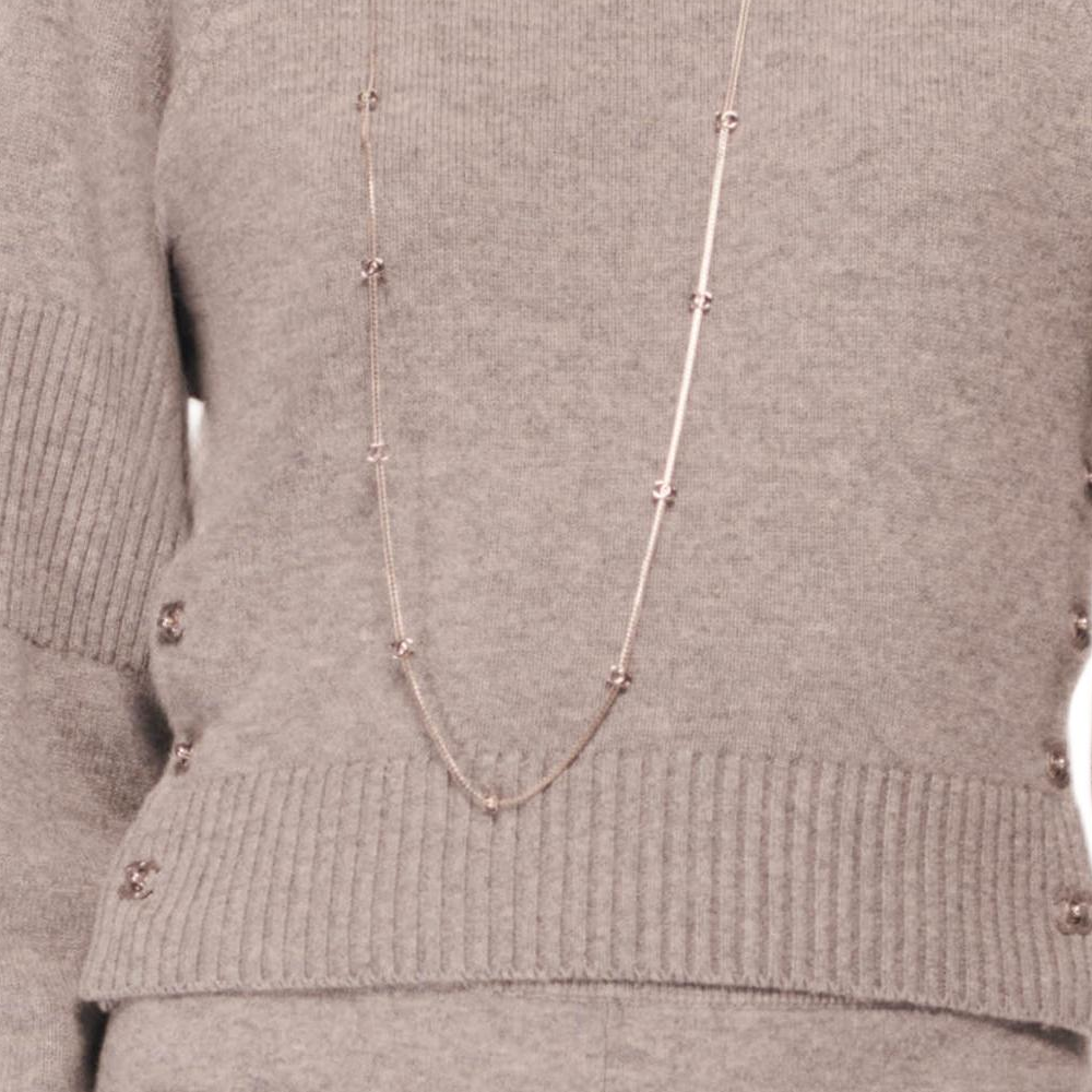 Details for 香奈儿FW24秋冬标志针织圆领长袖毛衣卡其色 P77871-K11243-NZM25