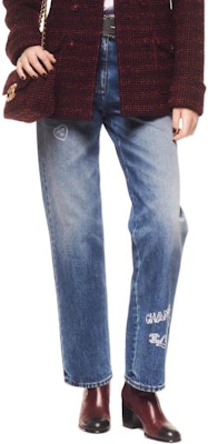 CHANEL FW24 Fall Winter Logo Print Mid-Rise Blue Denim Jeans Women. P78110-V70080-NZM12 Buy CHANEL FW24 Fall Winter Logo Print Mid-Rise Blue Denim Jeans Women. P78110-V70080-NZM12