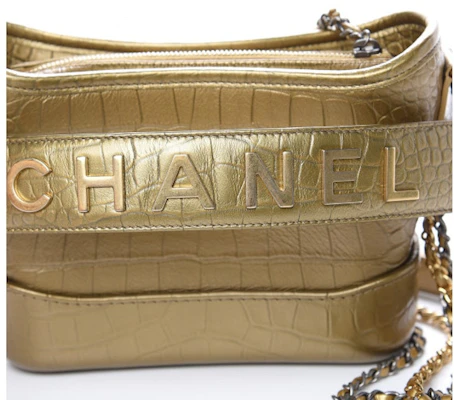 香奈兒Gabrielle小型金色鱷魚壓紋小牛皮斜背包 Order 香奈兒Gabrielle小型金色鱷魚壓紋小牛皮斜背包