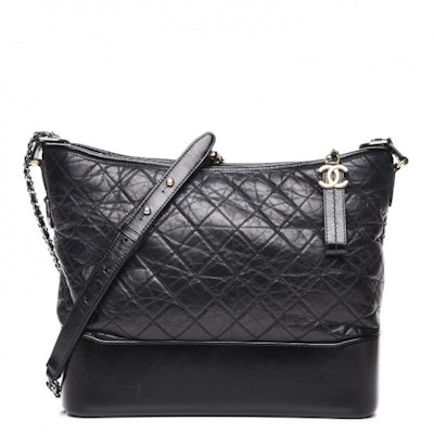Chanel Gabrielle Hobo Bag Quilted Aged Calfskin Gold-tone/Ruthenium Large Black Buy Chanel Gabrielle Hobo Bag Quilted Aged Calfskin Gold-tone/Ruthenium Large Black