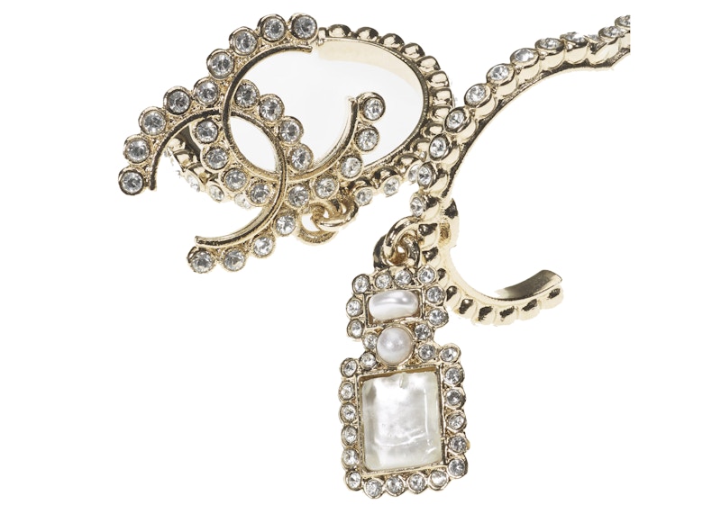 Chanel Glass and Strass Metal Earrings Glass Pearls Gold 圖 2