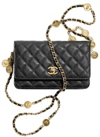 Chanel Gold Coin Chain Black Wallet On Chain Black (AP3113-B09805-94305) Chanel Gold Coin Chain Black Wallet On Chain Black (AP3113-B09805-94305)