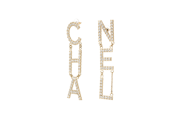 CHANEL Gold Crystal Letter Earrings. AB1440-Y02003-Z5680 圖 4