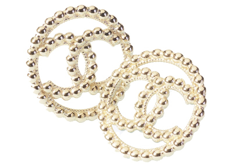 Chanel Gold Metal Logo Earrings Gold 圖 2