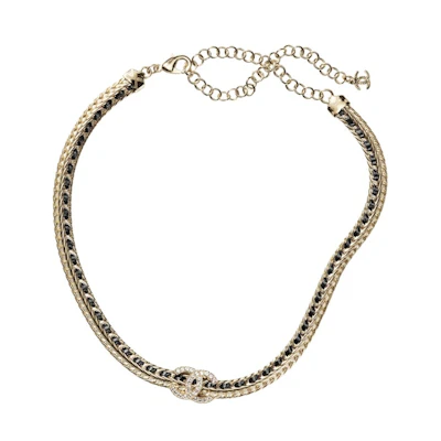 Chanel Gold Necklace AB8307 Gold/Black