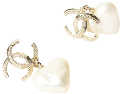 Chanel Gold/Pearly White Earrings Gold Order Chanel Gold/Pearly White Earrings Gold